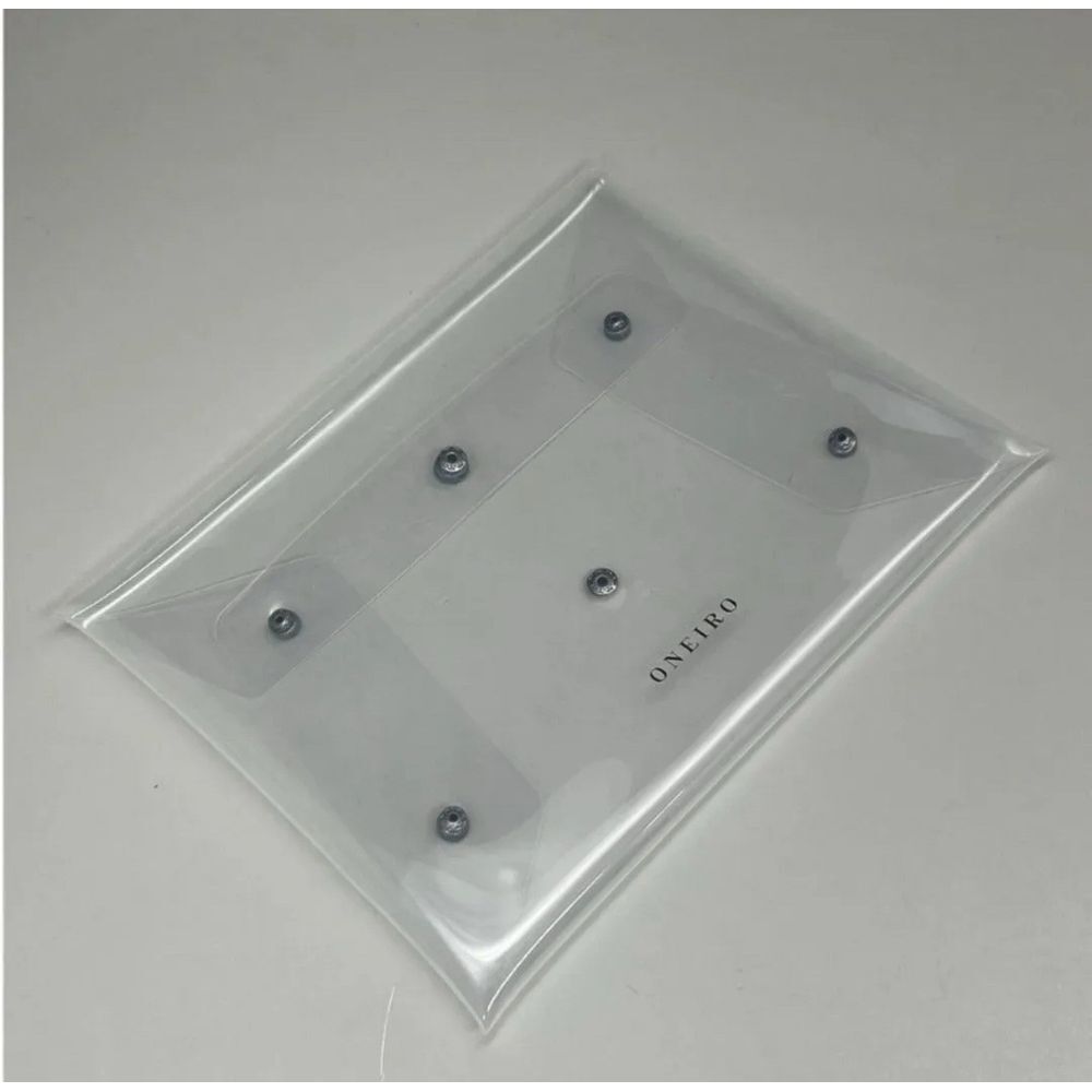 Oneiro‎ Clear Multipurpose Clutch Make Up Bag Travel  Snap Closure 8x10' New